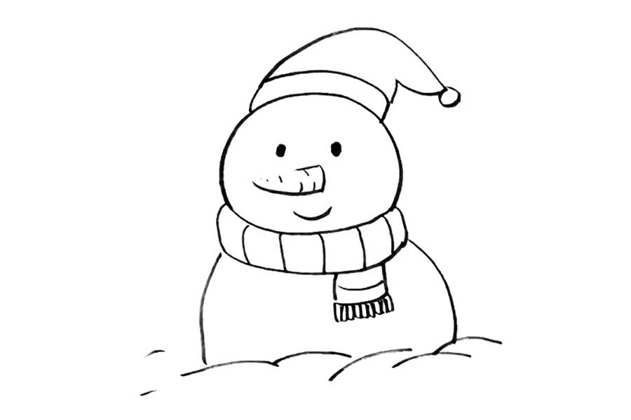 可爱的卡通雪人简笔画教程