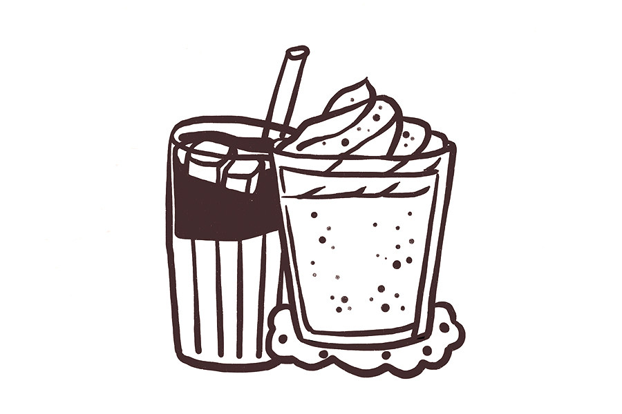 咖啡配小食手账简笔画