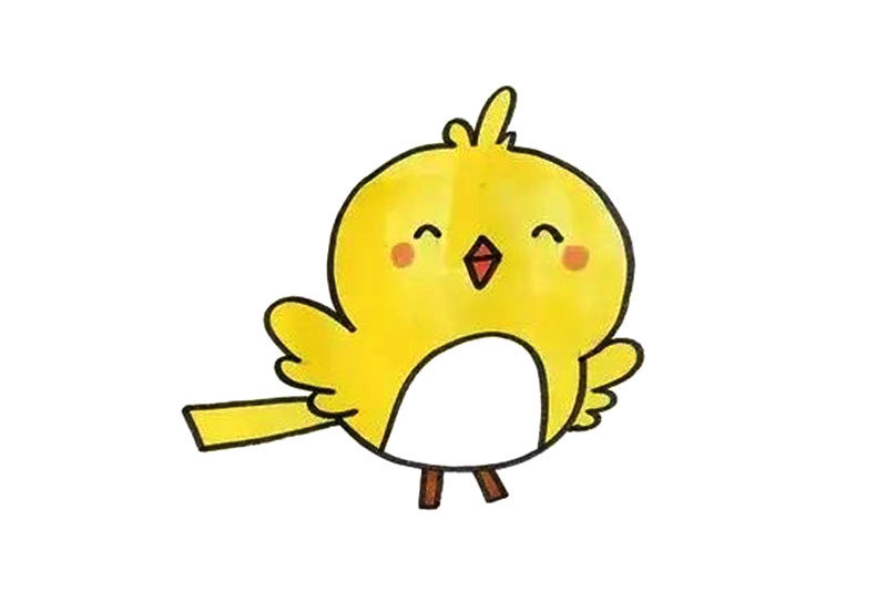 快乐飞翔的小鸟简笔画画法步骤