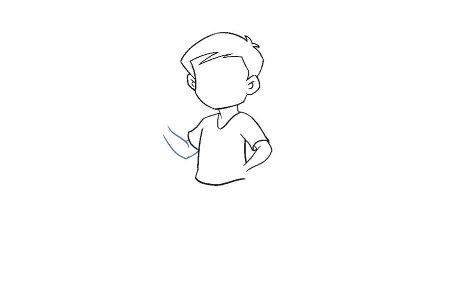 阳光小男孩卡通简笔画