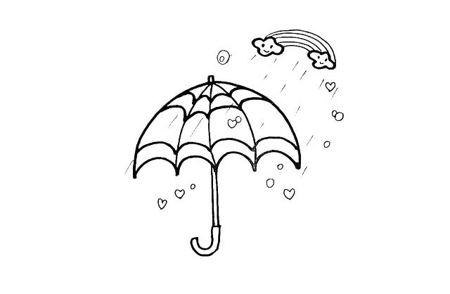 雨伞简笔画画法步骤