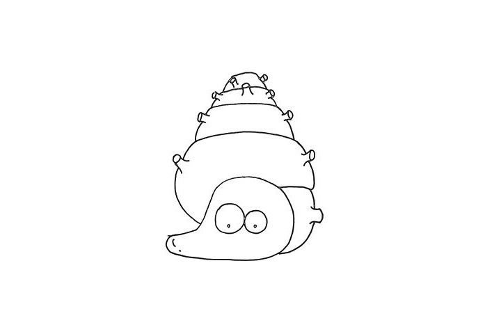 小海螺简笔画画法步骤