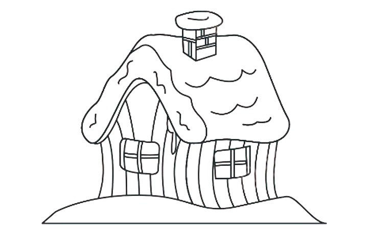 漂亮的雪屋简笔画画法步骤