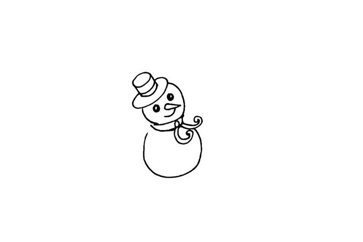 雪地里的雪人简笔画教程