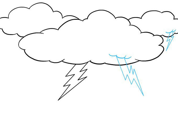 打雷天气闪电怎么画