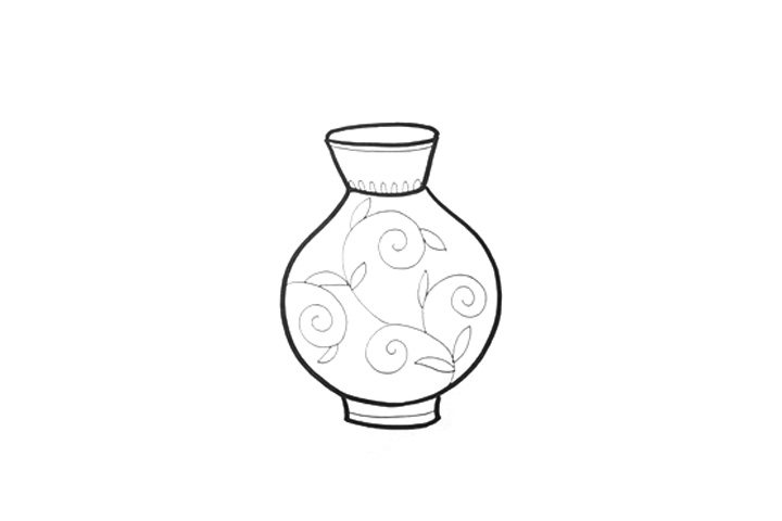 漂亮的花瓶怎么画