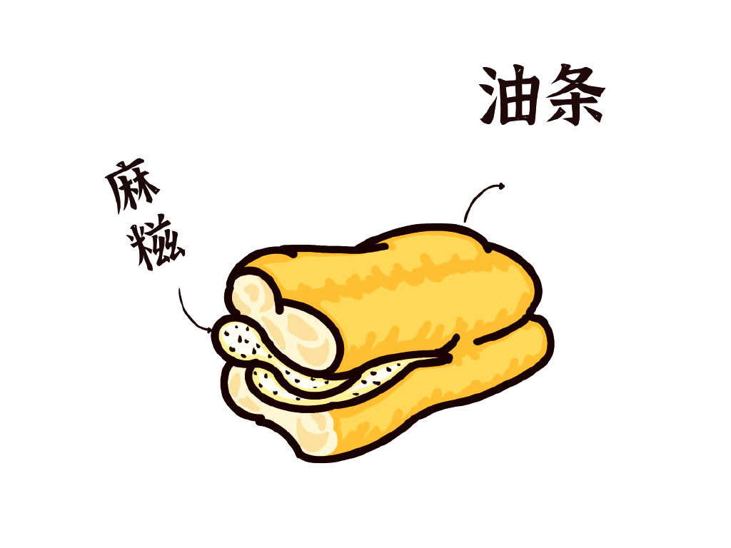 油条包麻糍画法教程