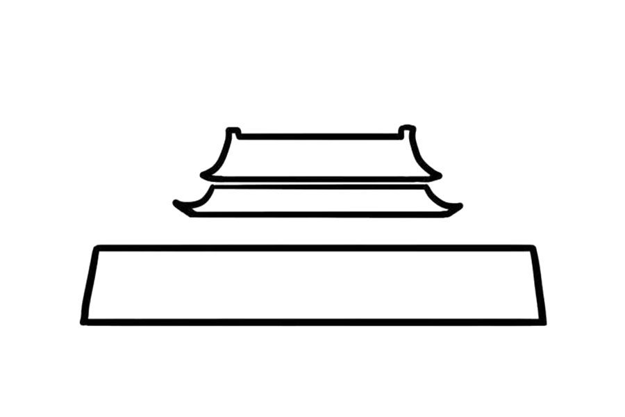 我爱北京天安门简笔画画法步骤