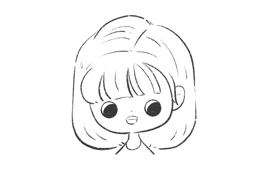 一组可爱的小女孩简笔画头像
