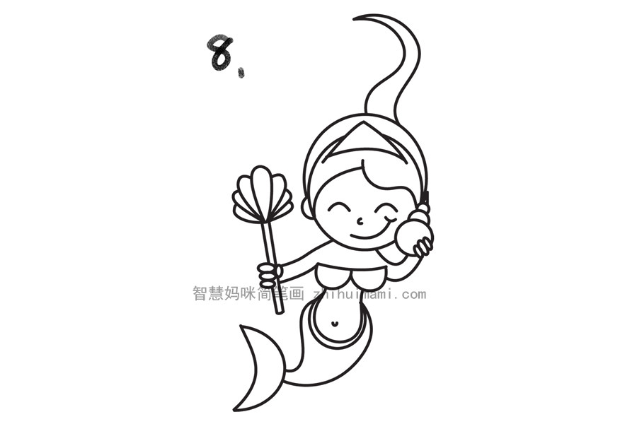 如何画可爱的美人鱼