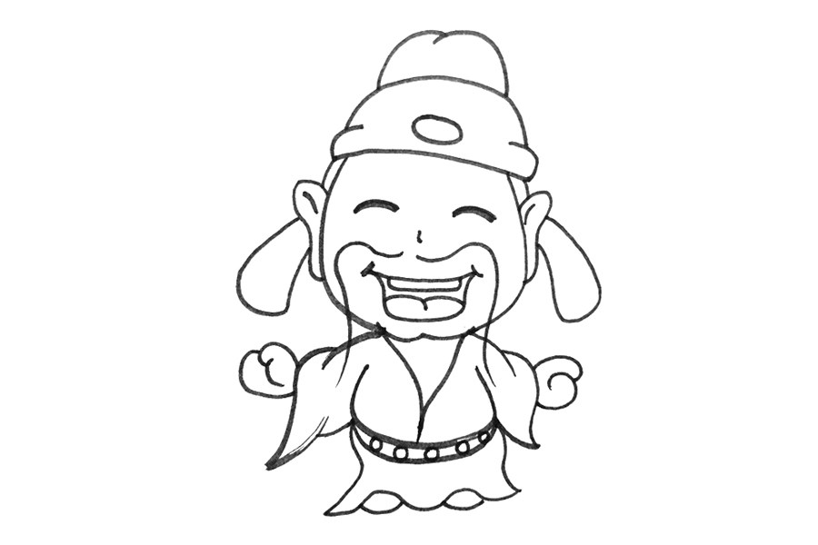 卡通版古代诗人简笔画画法步骤
