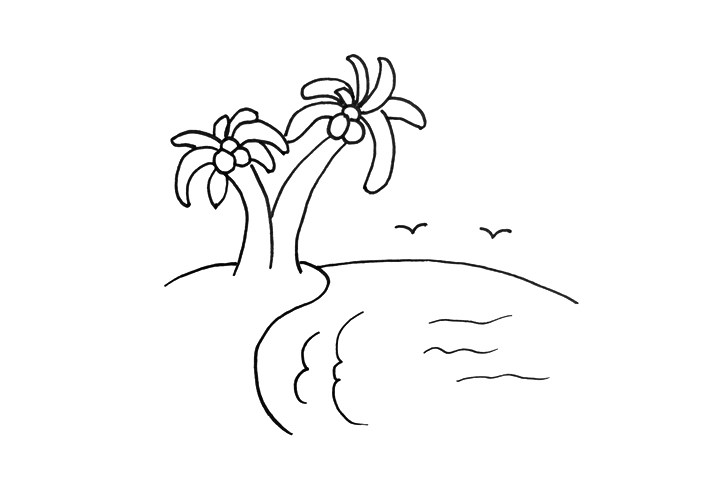 海边风景怎么画