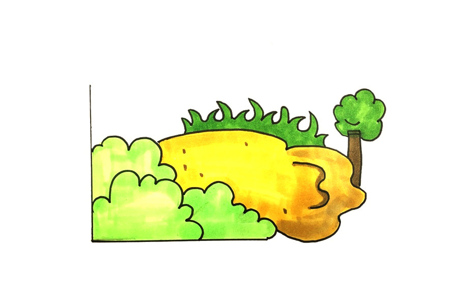 泥坑风景简笔画画法