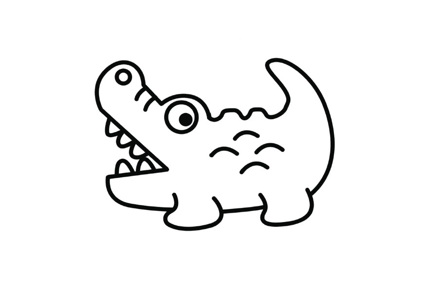 鳄鱼简笔画的画法