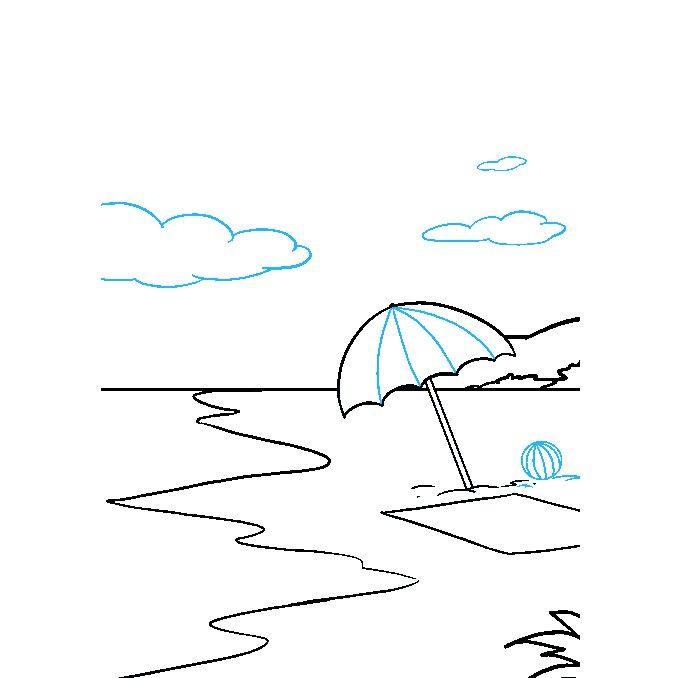 沙滩风景怎么画