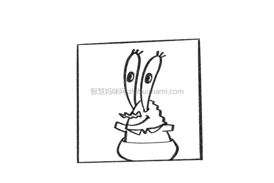抠门蟹老板简笔画画法步骤