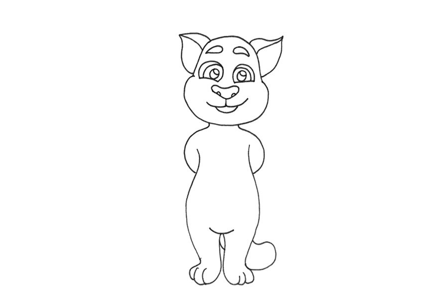 会说话的汤姆猫简笔画步骤