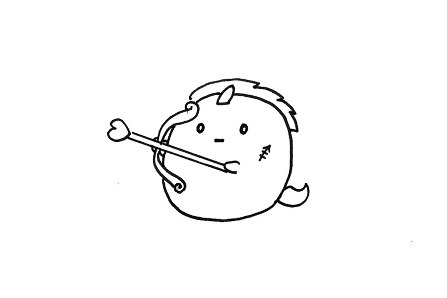 可爱卡通射手座简笔画教程