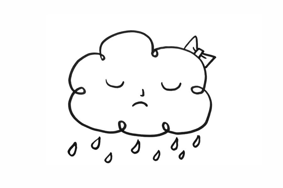 下雨的云简笔画画法步骤