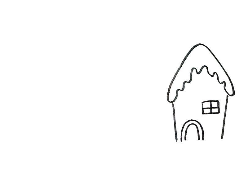 冬天雪屋简笔画