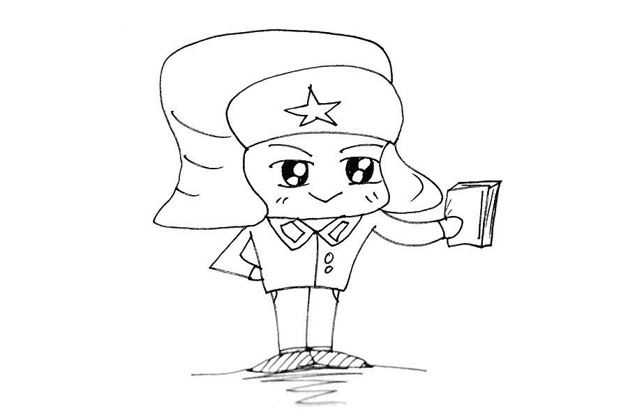 Q版雷锋简笔画图片