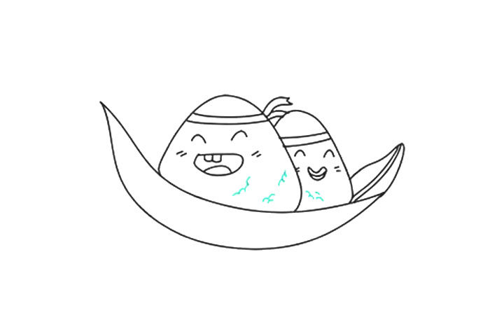 如何画卡通粽子