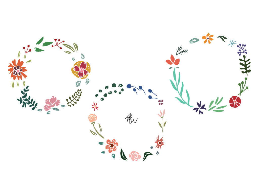 春天的感觉简笔画花环