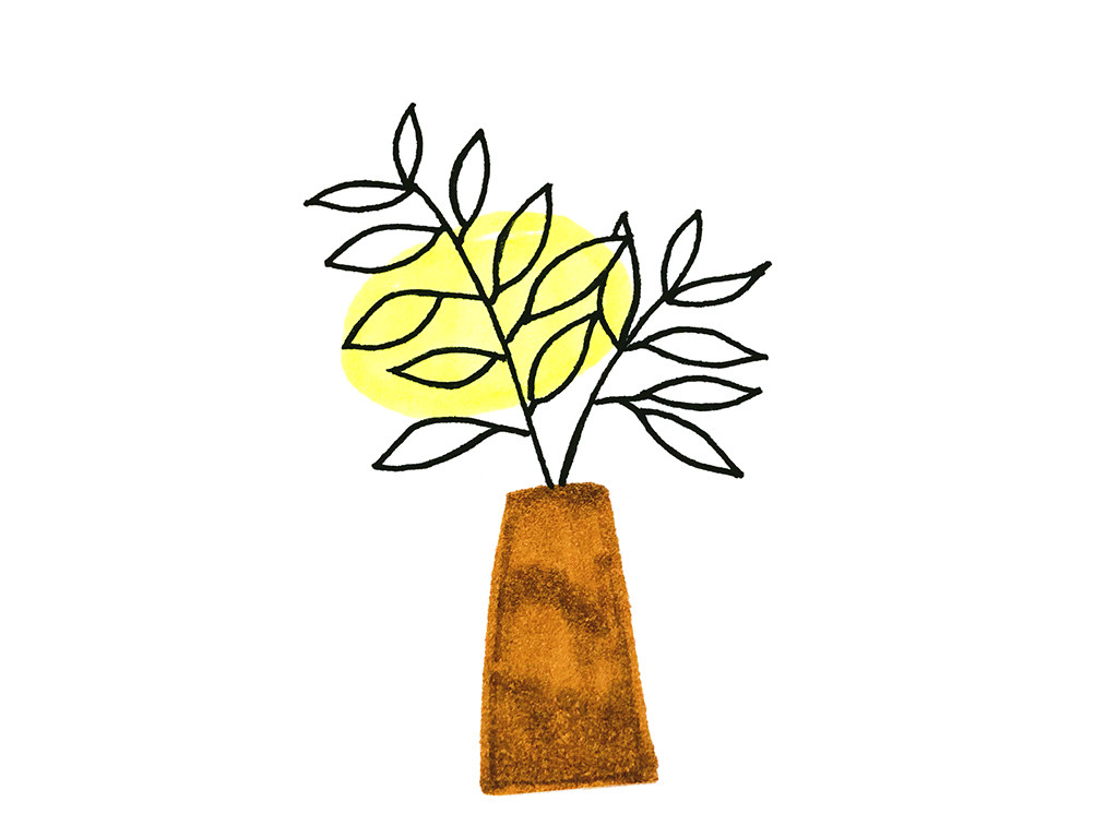 超简单花瓶插花简笔画
