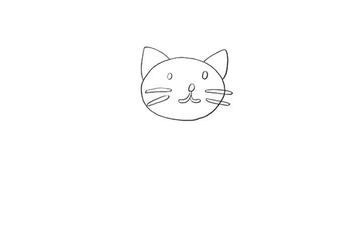 怎么画简单的小猫简笔画步骤
