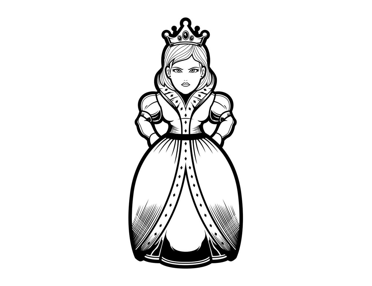 冰雪女王简笔画怎么画