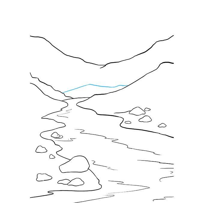 如何画一条河的简笔画