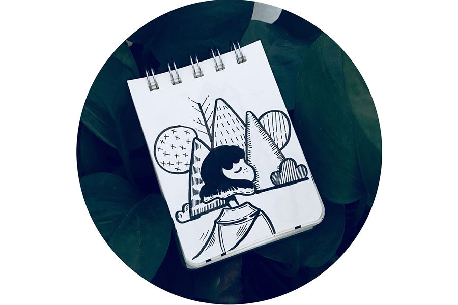 春天风景简笔画图片