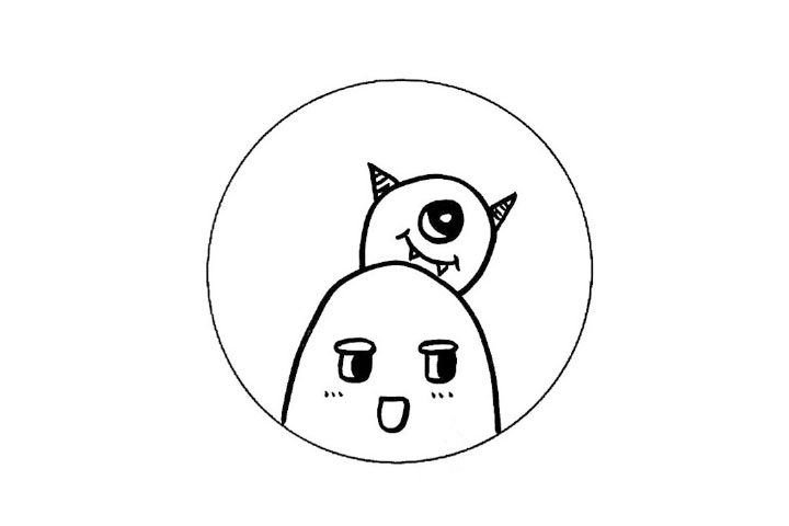 可可爱爱小怪物简笔画图片