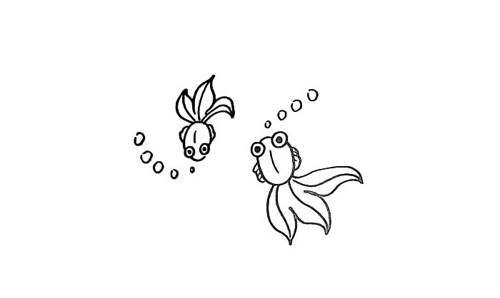 金鱼简笔画画法