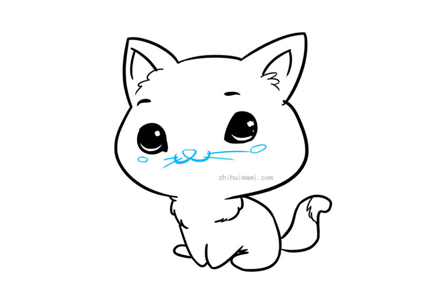 可爱的小猫简笔画画法步骤