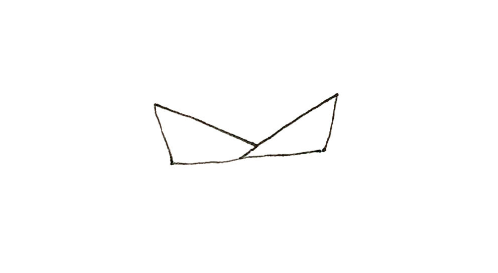 折纸船简笔画画法