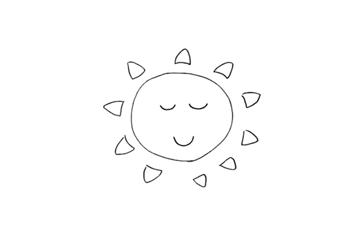 可爱太阳怎么画