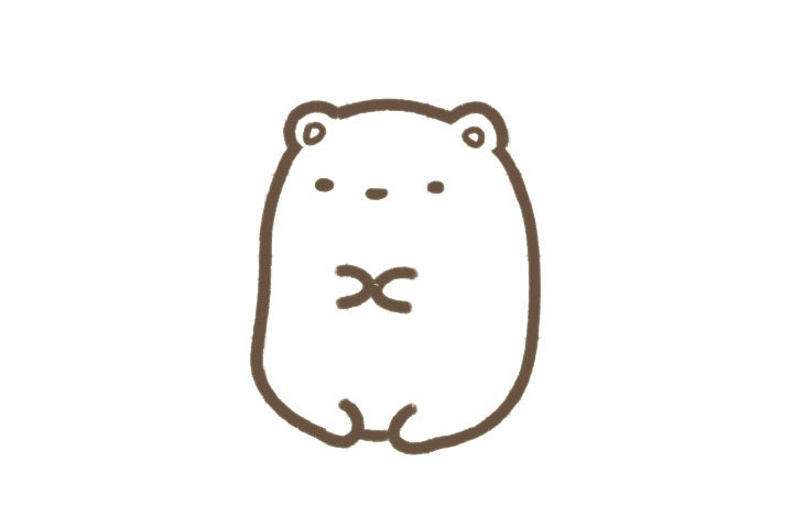 软萌小白熊简笔画画法步骤