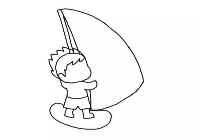 好玩的帆船运动简笔画画法