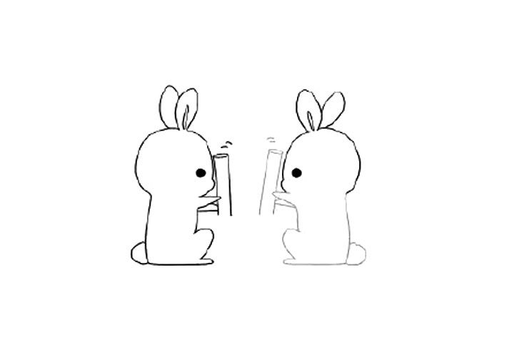 两只捣药的玉兔简笔画教程