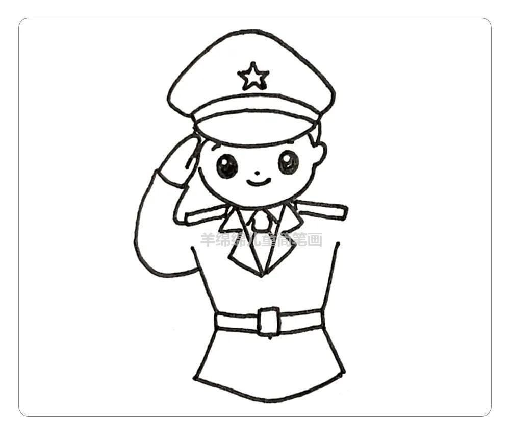 八一建军节画一幅军人简笔画，致敬最可爱的人