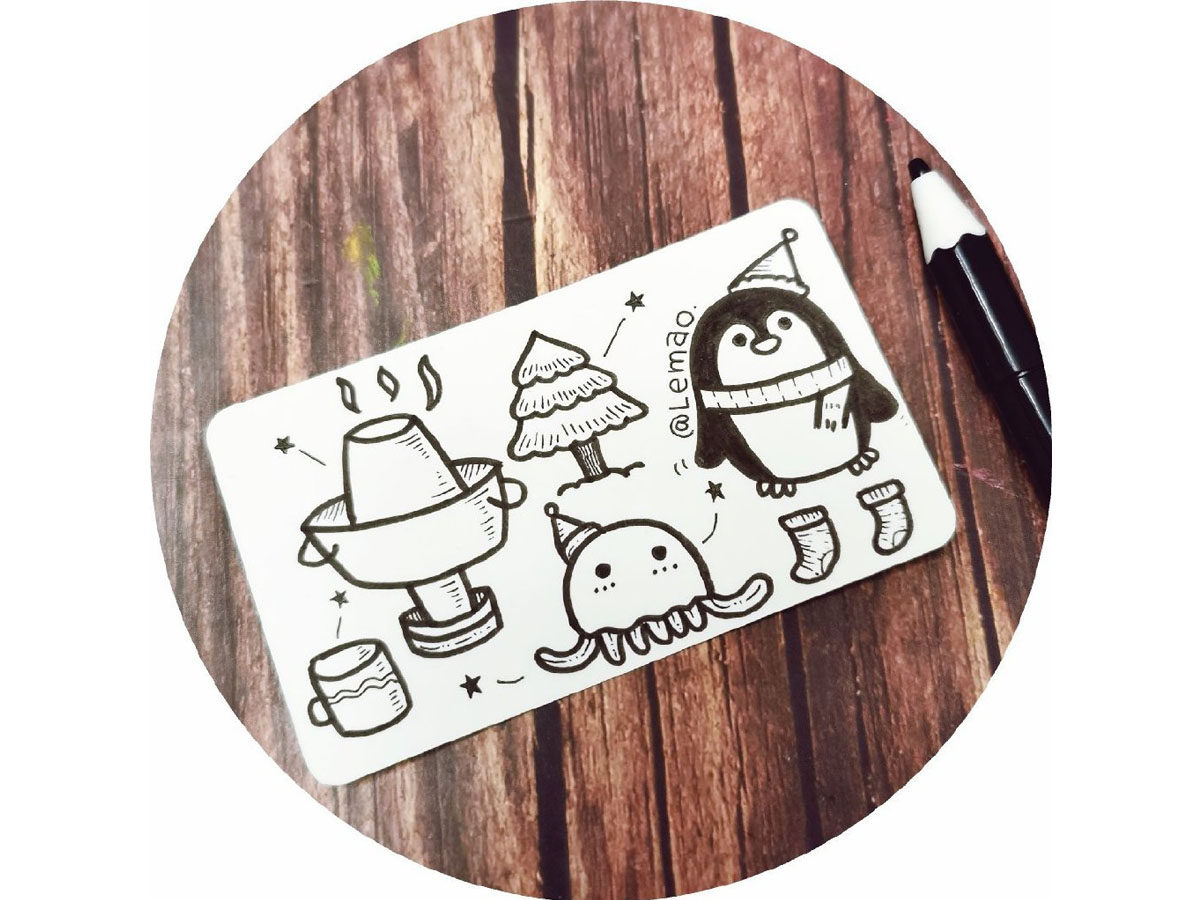 冬天简笔画素材