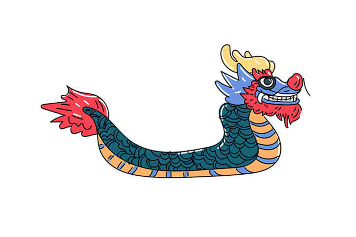 漂亮的端午节龙舟简笔画图片
