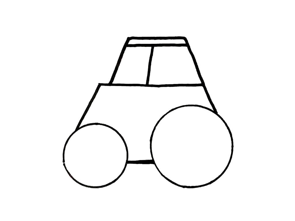 挖掘机简笔画画法详解