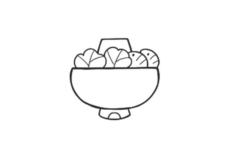 简单可爱火锅简笔画画法