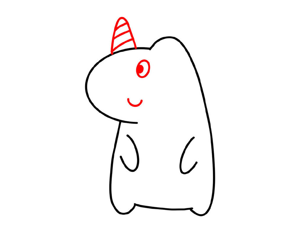 独角兽简笔画图解教程