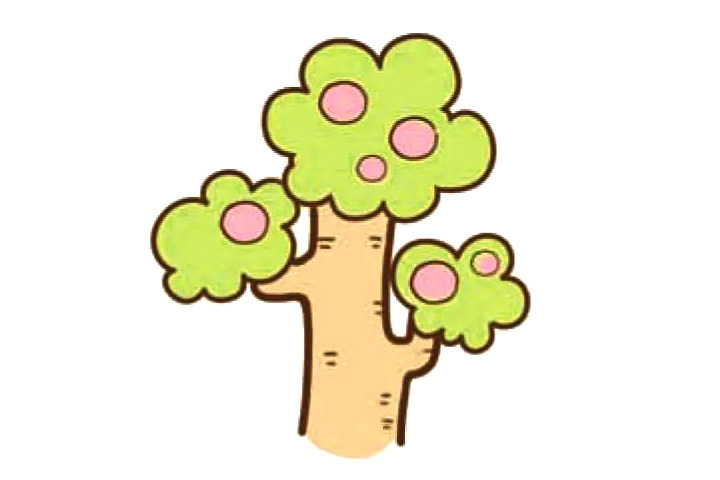 简单可爱的果树简笔画图片