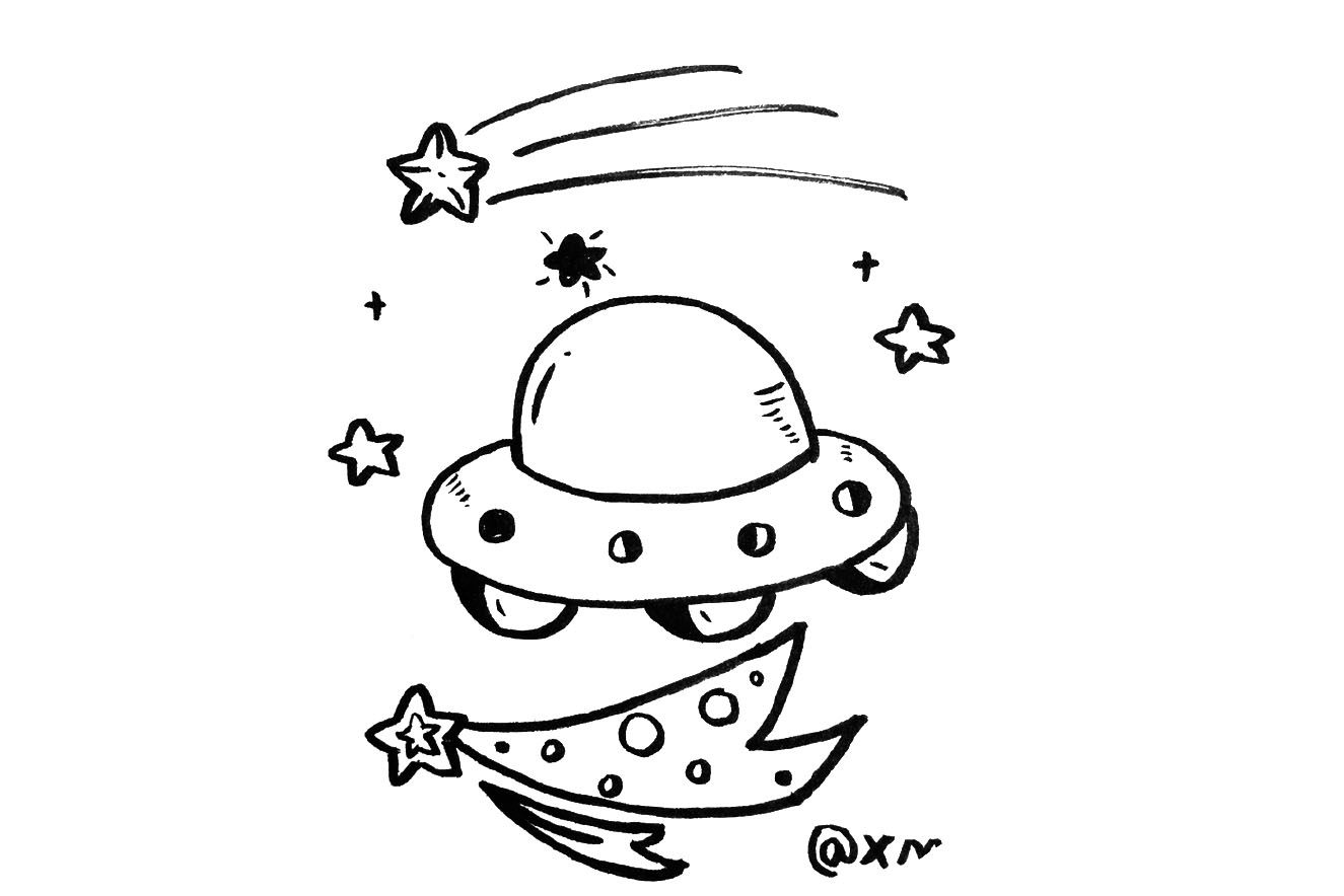 星河璀璨 一组关于外太空的简笔画图片