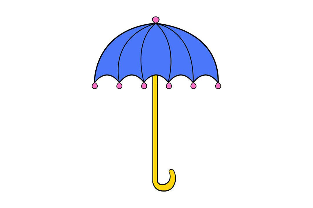 雨伞怎么画