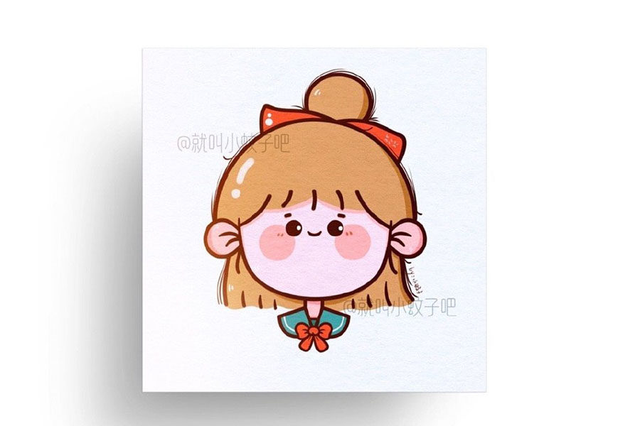 六一儿童节画一组简简单单的小女孩头像